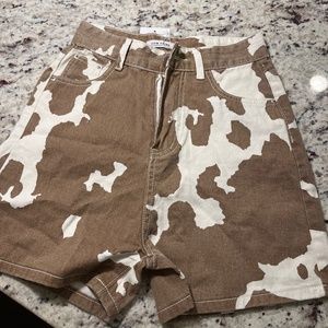 12th tribe midland cow print shorts
